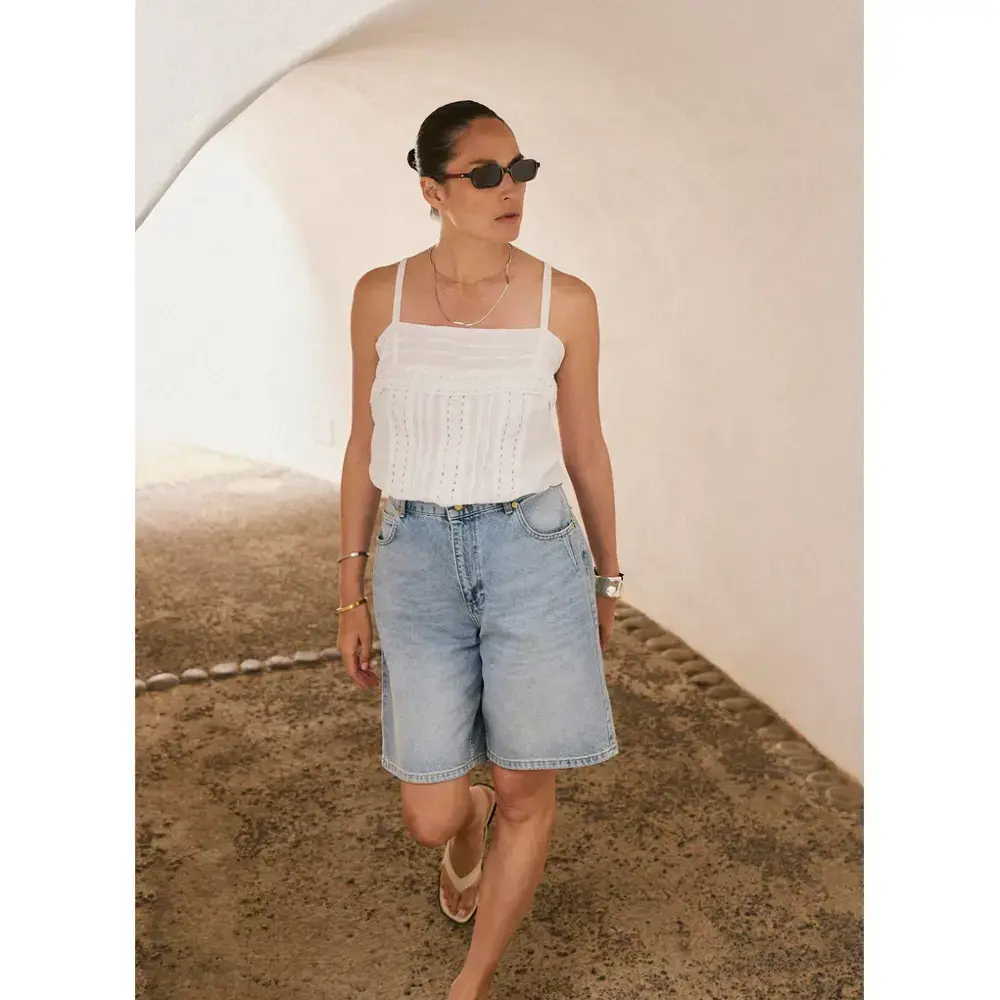 Mint Velvet Denim Mid Length Shorts